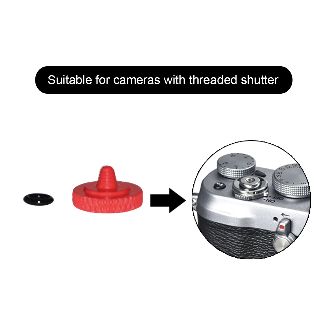 Camera Shutter Button Release Replacement Aluminum Alloy 2 Pcs Red And 2 Pcs Black